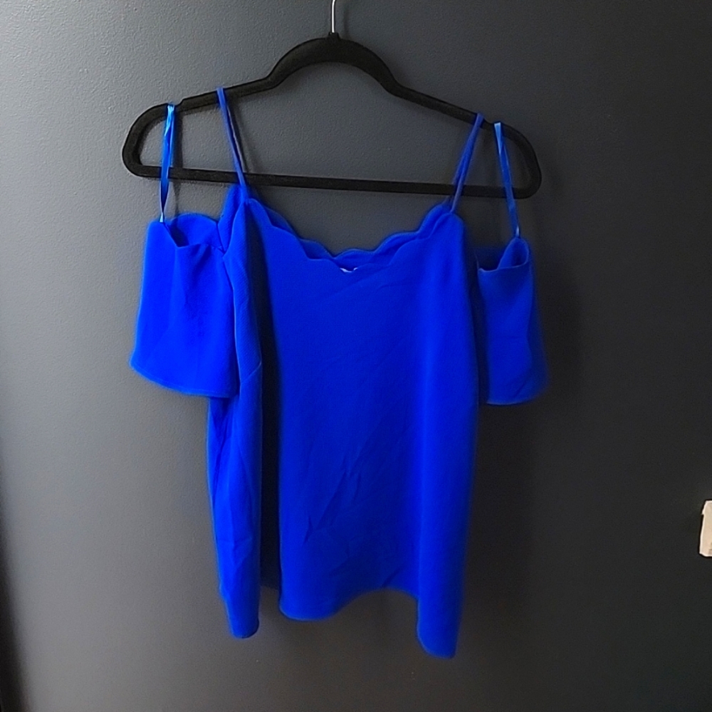 Royal blue off the shoulder blouse Sz. XL